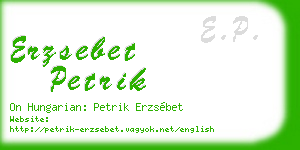 erzsebet petrik business card